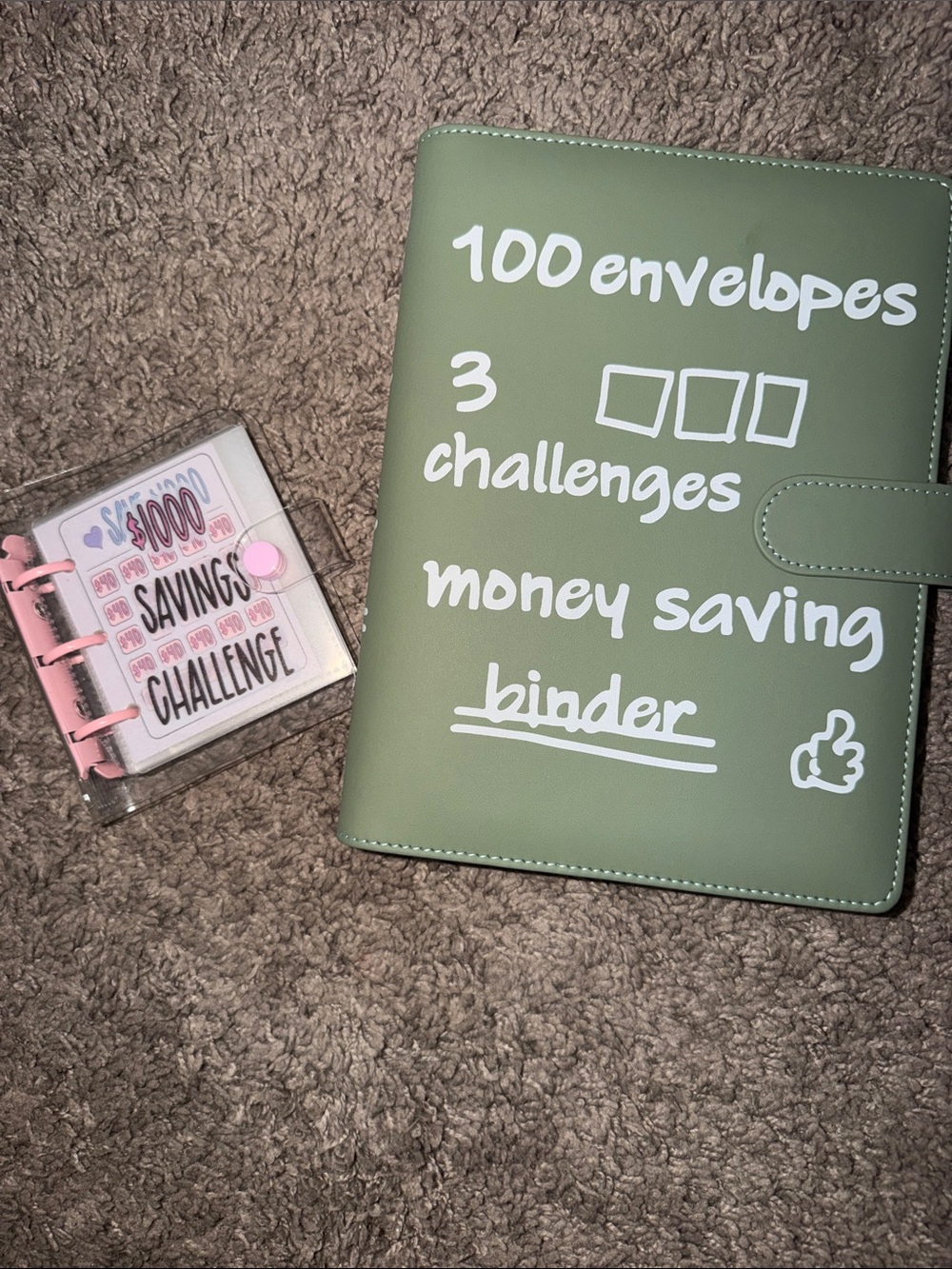 Amazon Green Money Saving Binder with Pink Mini Envelope Organizer
